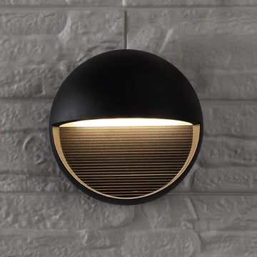 Orbe 6.25" Outdoor Metal/Glass Integrated LED Wall Sconce